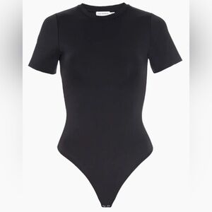 Good American Scuba Tee Bodysuit Black Bodycon Size Medium